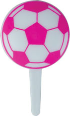 Pink and White Soccer Ball Cupcake Picks (12ct) Online Hot Sale