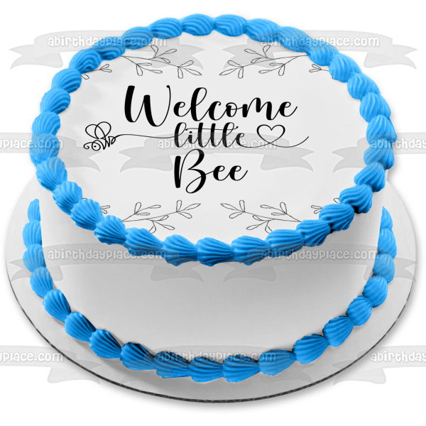 Welcome Little Bee Baby Shower Edible Cake Topper Image Edible Cake Topper Image ABPID54018 For Sale