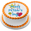 Happy Father s Day Colorful Hearts Stars and Smiley Faces Edible Cake Topper Image ABPID54045 Online