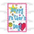 Happy Father s Day Colorful Hearts Stars and Smiley Faces Edible Cake Topper Image ABPID54045 Online