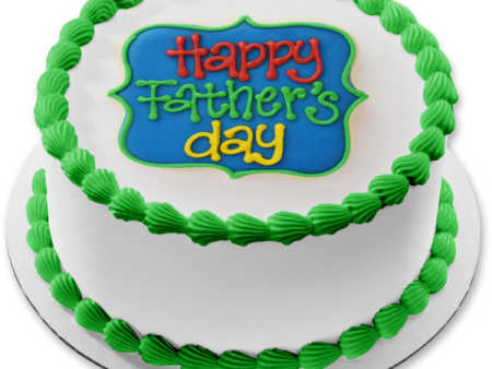 Happy Father s Day Colorful Edible Cake Topper Image ABPID54048 Online