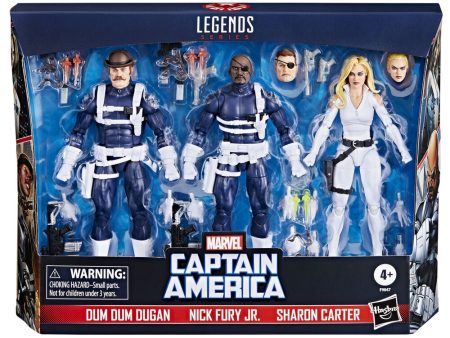 Blister 3 Figuras Dum Dum Dugan Nick Fury Jr Sharon Carter Capitan America Marvel Legends Series For Sale