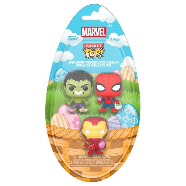 Blister 3 Figuras Pocket Pop Marvel Spiderman Hulk Iron Man Supply