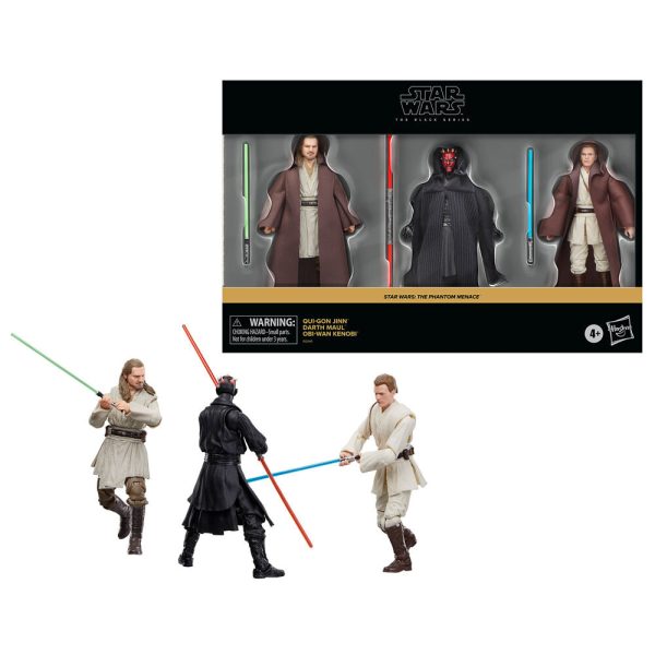 Blister 3 Figuras Qui-go Jinn Darth Maul Obi-wan Kenobi La Amenaza Fantasma Star Wars 15Cm Cheap