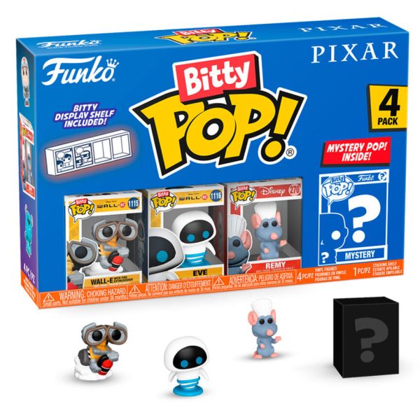 Blister 4 Figuras Bitty Pop Disney Pixar Wall-e Online now