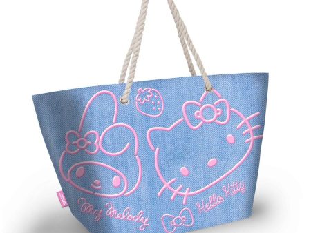 Bolsa Playa Denim Hello Kitty For Cheap