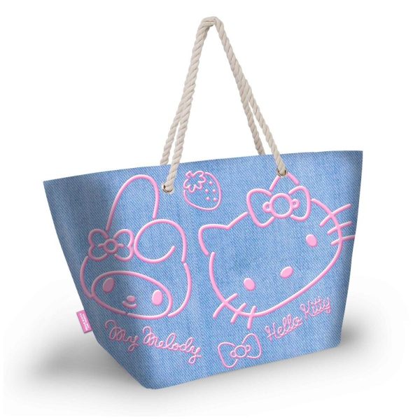 Bolsa Playa Denim Hello Kitty For Cheap